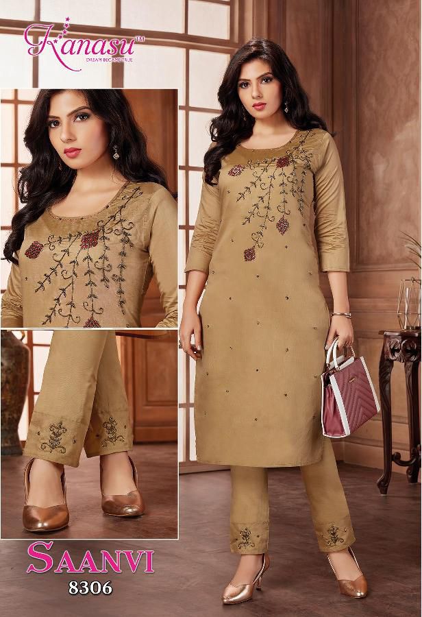 Kanasu Saanvi Silk Embroidery Kurti With Bottom Catalog
